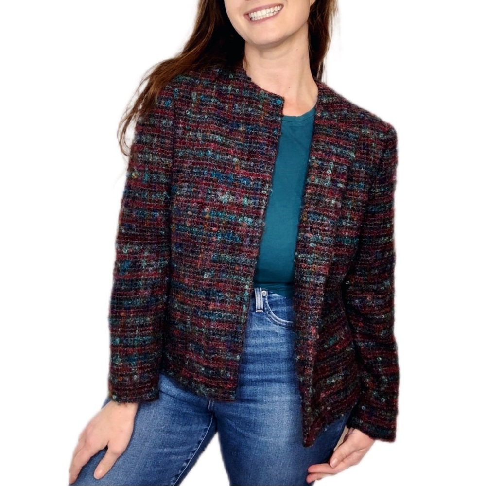 Mohair Made In Usa Open Front Structured Boucle K… - image 2